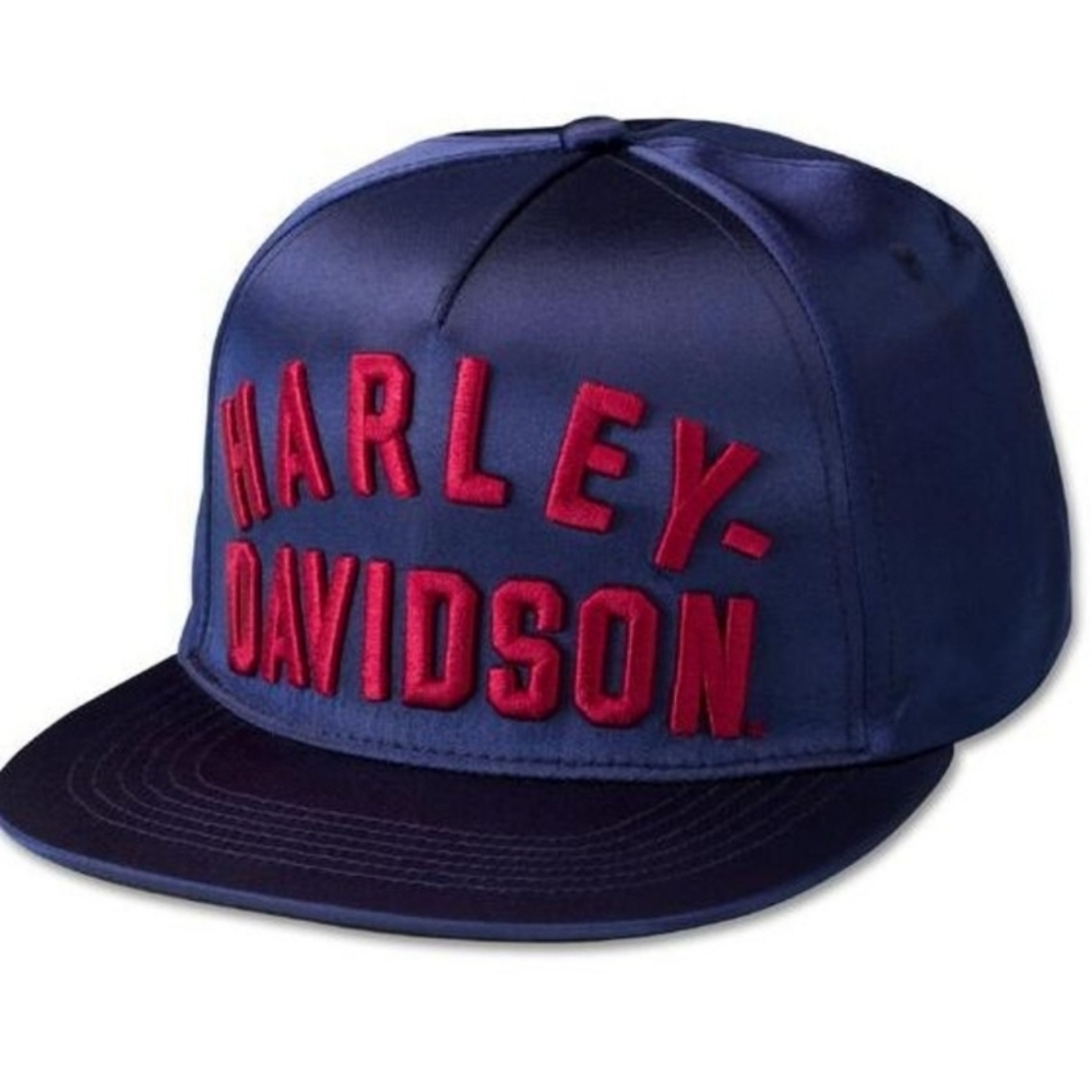 Harley Davidson Men's Staple Snapback Cap Limited Edition 100%Polyester Satin